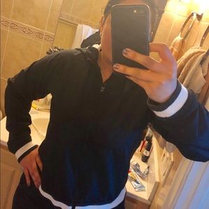 Nike Black and white windbreaker with hoodie